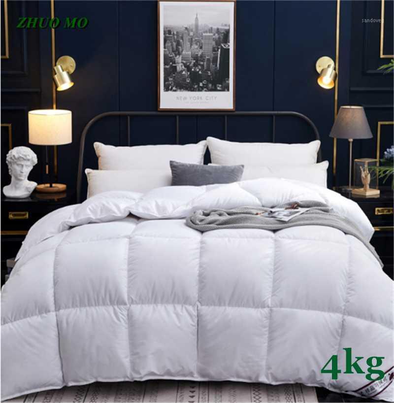 

4kg Winter Thick Quilt Duvet 200*230cm  For Man Woman Bed 100% Cotton Hotel Home Queen  Size warm Gift 6 colors Quilt1, White