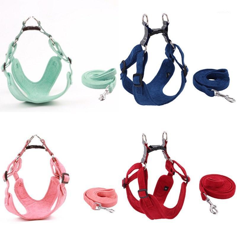 

Pet Adjustable Reflective Vest Harness Walking Lead Pet Dog Harness with Leash Puppy Soft Suede for Small Medium Dog1