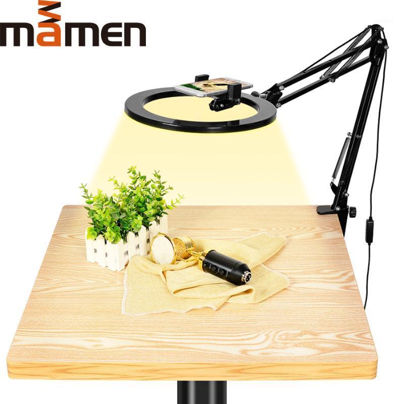 

MAMEN Dimmable 10 inch Selfie Led Ring light Video Studio Photography Lighting with Desktop Table Phone Holder For Youtube Live1