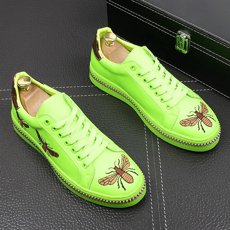 

2021 Men Glitter Shoes New Mens Fashion Casual Flats Men's Designer Dress Shoes Sequined Loafers Men's Platform Driving Shoes, Green