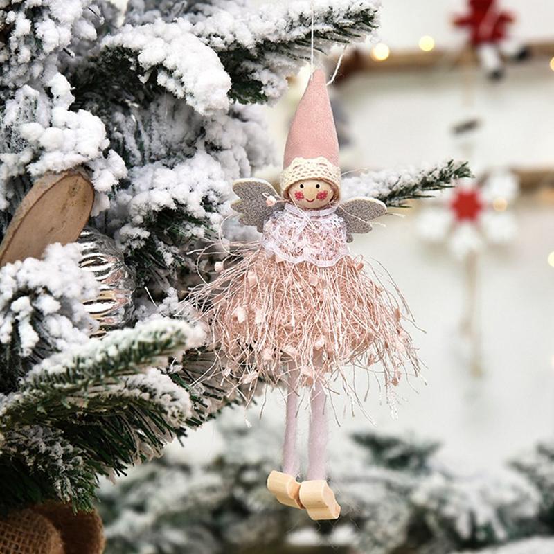 

Christmas Angel Doll Xmas Tree Hanging Ornaments Wool For Home Decor UK Stock