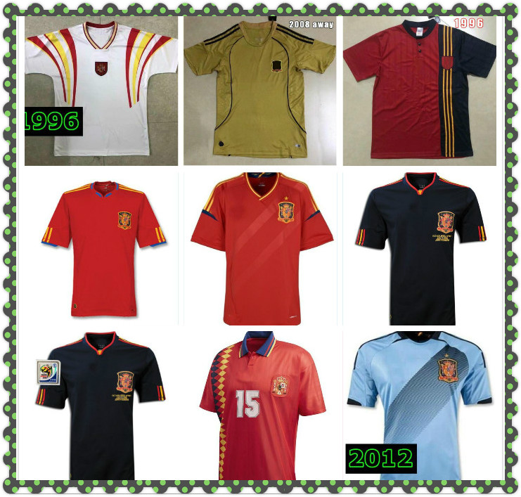 

2002 2008 2012 Retro Spain RAMOS Soccer Jersey 94 96 08 DAVID VILLA RAUL TORRES return football shirt XAVI HIERRO A. INIESTA ancient maillot, Black;yellow