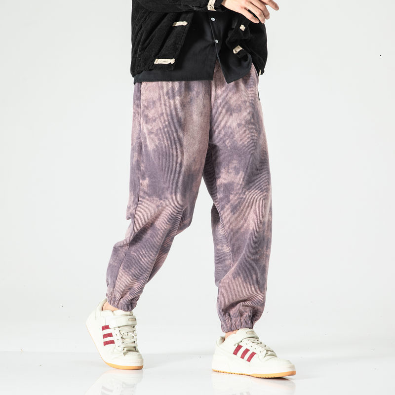 MrGoldenBowl Men's Chinese Style Pants Autumn New Tie-dyed Woman Long Pants Big Size Loose Male Fashion Casual Pants 201110Z