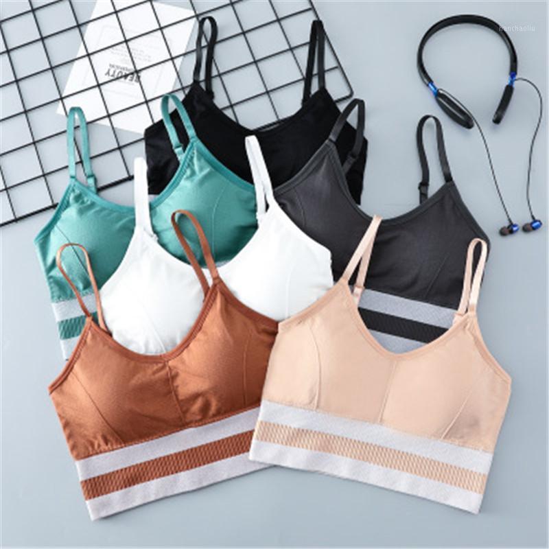 

Striped Bra For Women Tank Tops Home Underwear Leisure Ladies Streetwear Crop Tops Yoga Bra Push Up Underwear Padded One Size1, Black