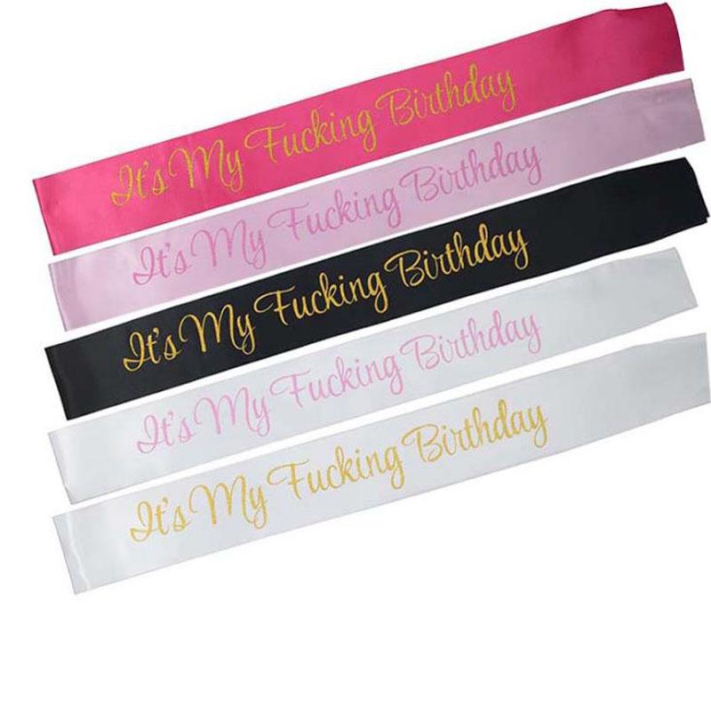 

1 Pcs Funny Letter Its My Birthday Sash Happy Birthday Party Decorations for Women Girls 21st 30th 40th Celebrations