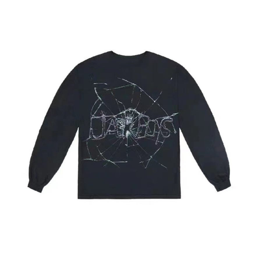 

2021 New Long Sleeve Travis Scott Cactus Jack Boys Cracked T-shirt Men Women 1:1 Best Quality Tee Zlr9