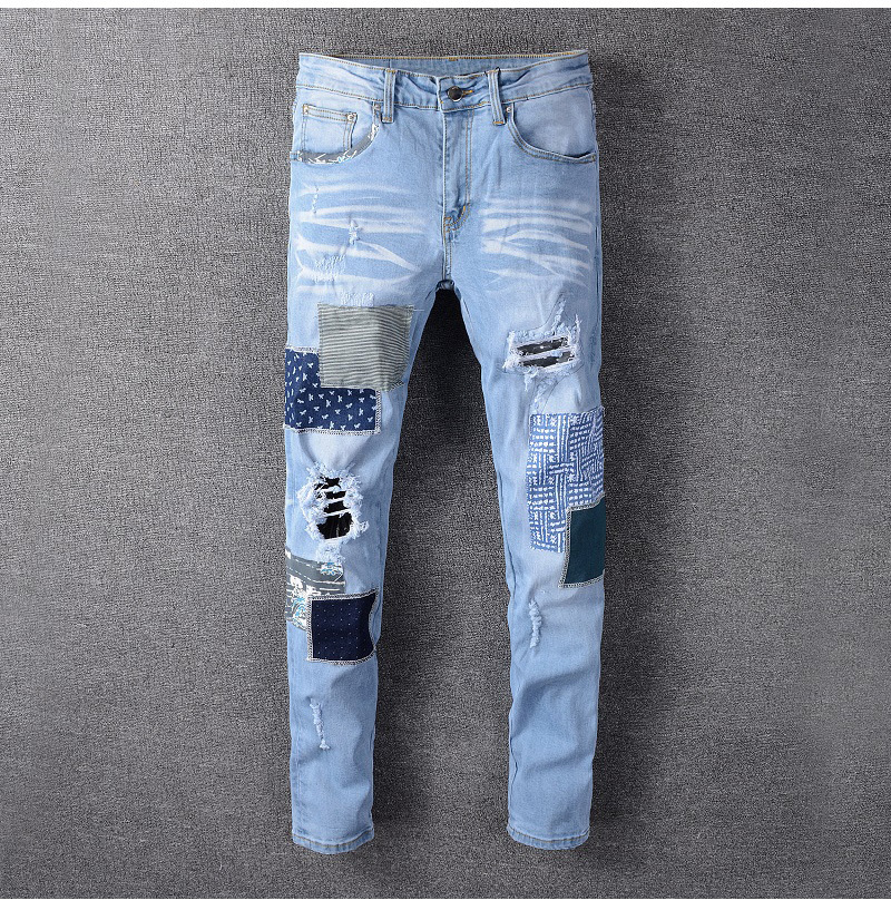 Compra Nuevo Hombre Hombre Hombre Remiendo Roto Jeans Claro Agujeros Azules  Estiramiento De Mezclilla Pantalones Parches Diseño De Alta Calidad  Pantalones Barato | Entrega Rápida Y Calidad | Es.Dhgate