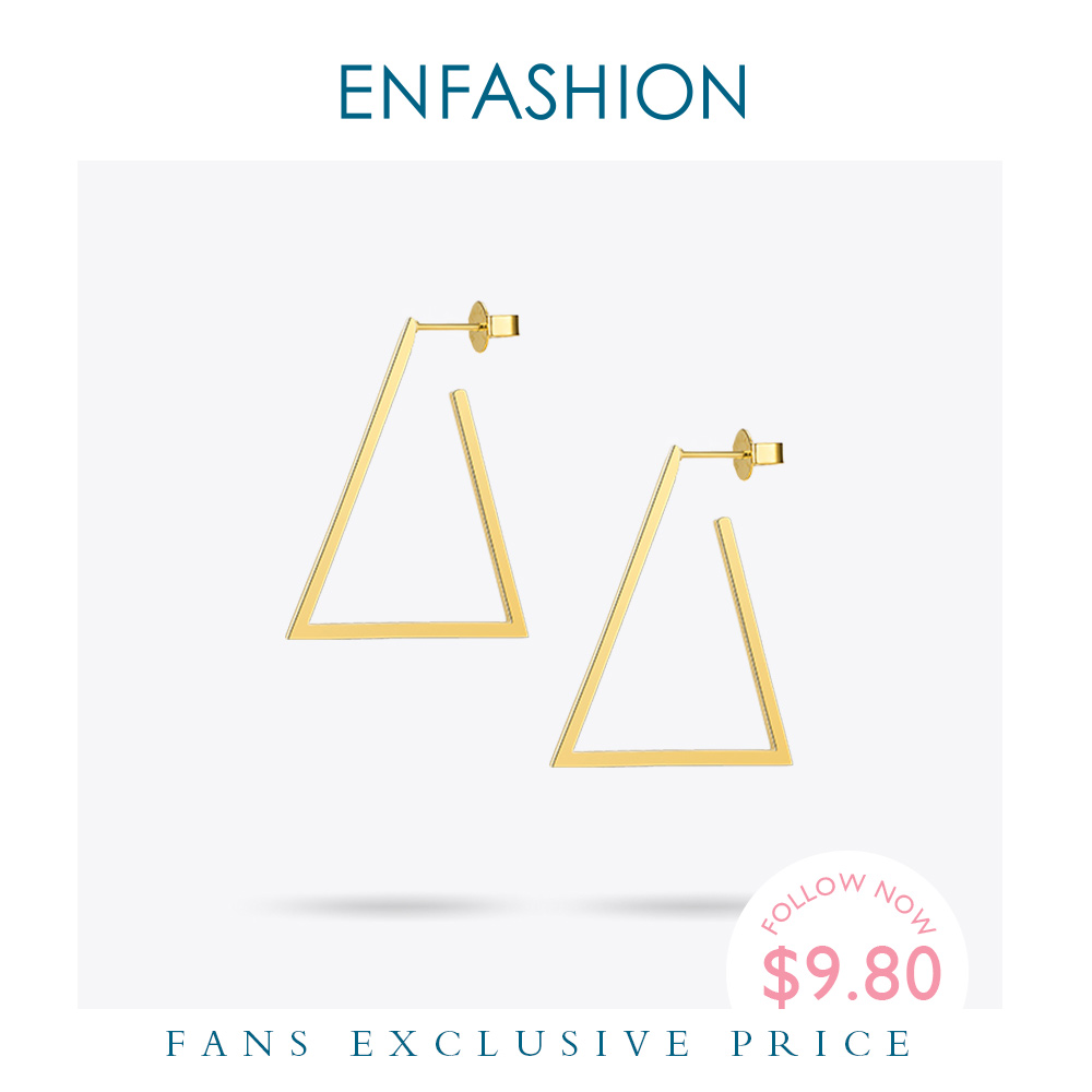 

Enfashion Jewelry Geometric Small Triangle Earrings Gold color Stainless steel Long Drop Earrings For Women Earings EB171034
