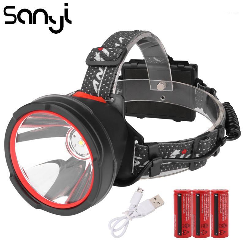 

SANYI LED Headlamp for Charging your phone Super Bright Head Lighting USB Rechargeable 3*18650 Battery Headlight1