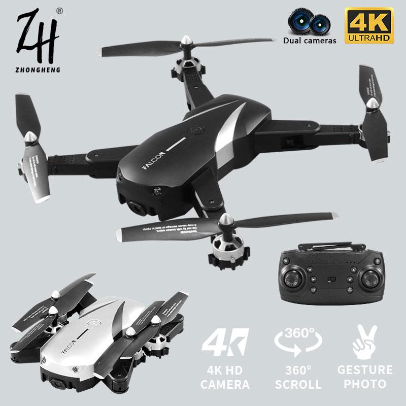 

ZH Drone 4K Profesional HD Drones with Dual Camera WiFi FPV Height Keep Mini Drone Wide Angle Foldable RC Quadcopter Toys JL901W