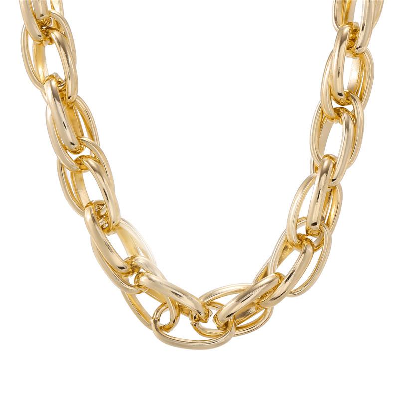 

Chokers European And American Gold Silver Color Thick Chain Necklace Hiphop Rock Neck Chains For Women Short Chocker Collar Collier