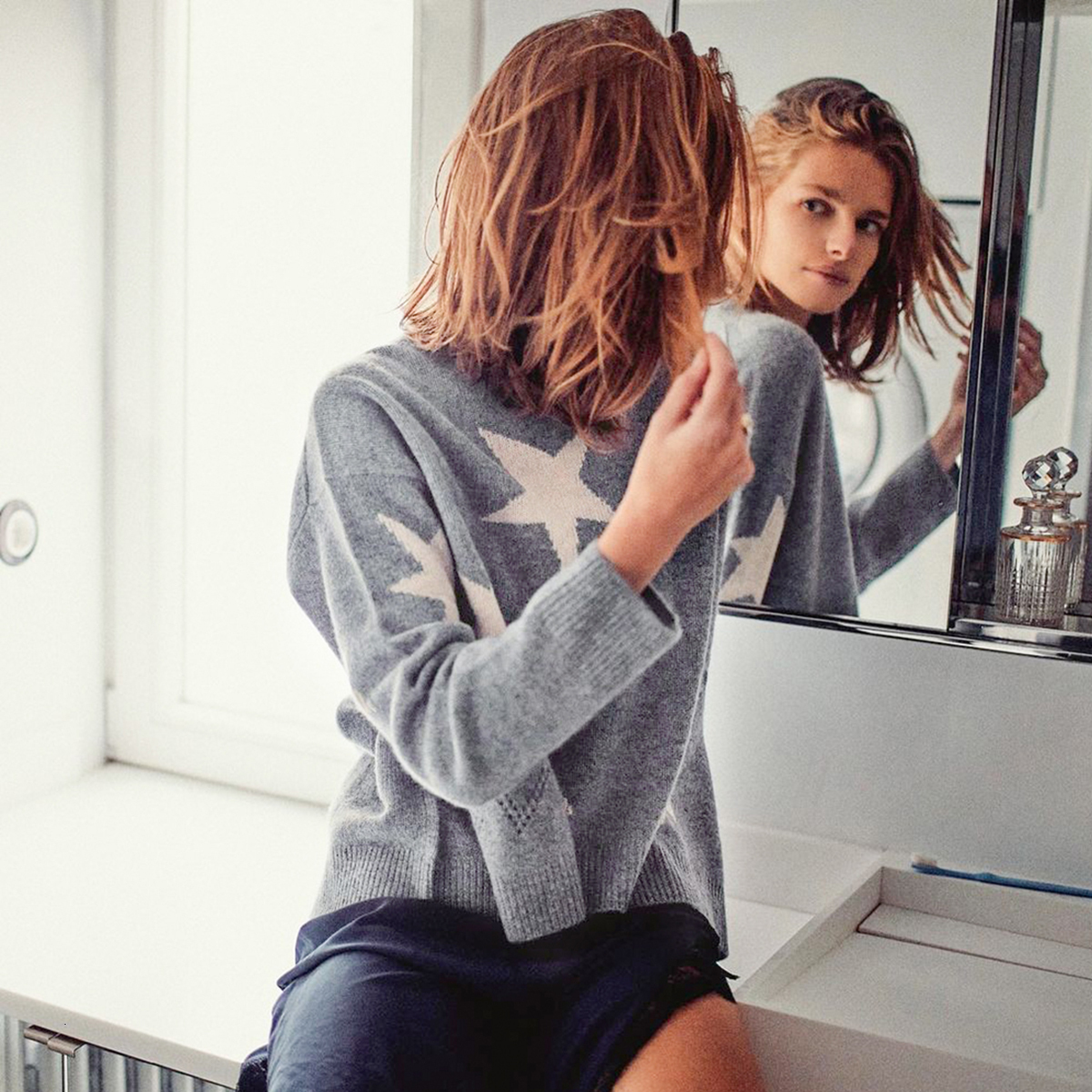 

New Stars Cashmere Soft Women Spring Long Sleeve Round Neck Gray Knitted Pullovers Casual Vintage Cozy Sweaters Tops 2021 S2js