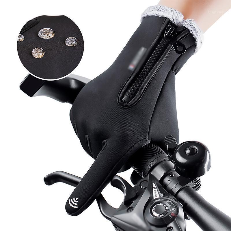

Warm Gloves Outdoor Autumn And Winter Waterproof Riding Mountaineering Windproof Gloves Wool Lining Riding Winter Waterproof1, Black