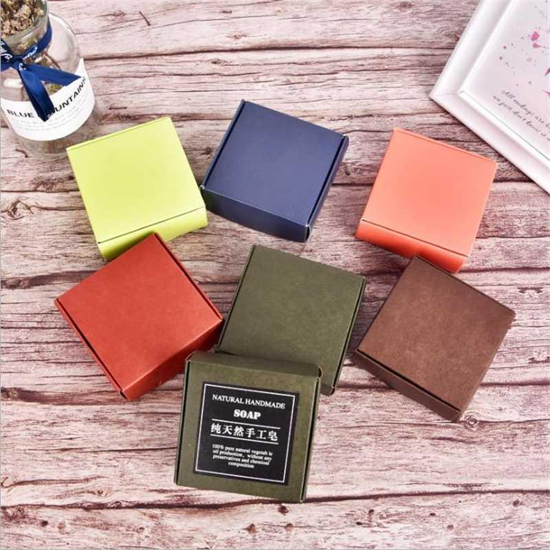 

200pcs/lot Printable Logo Small Kraft Paper Box Multi Color Handmade Soap Packaging Box Jewelry Candy Custom Printing1
