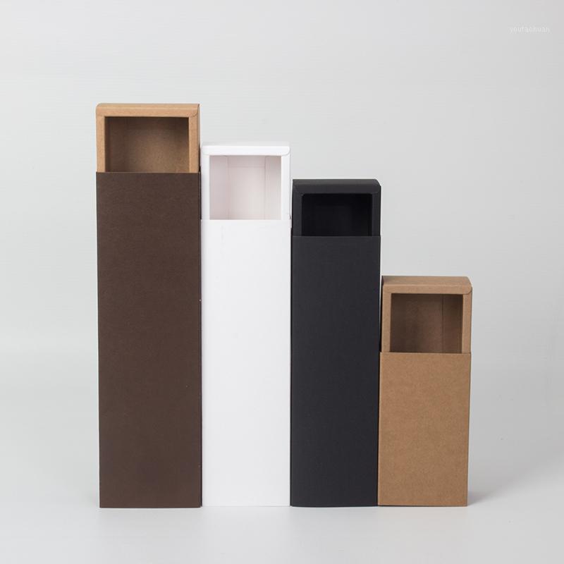 

White Black Jewelry Handmade Soap Candy Packaging Boxes Kraft Paper Drawer Type Craft Gift Box For Wedding Party1