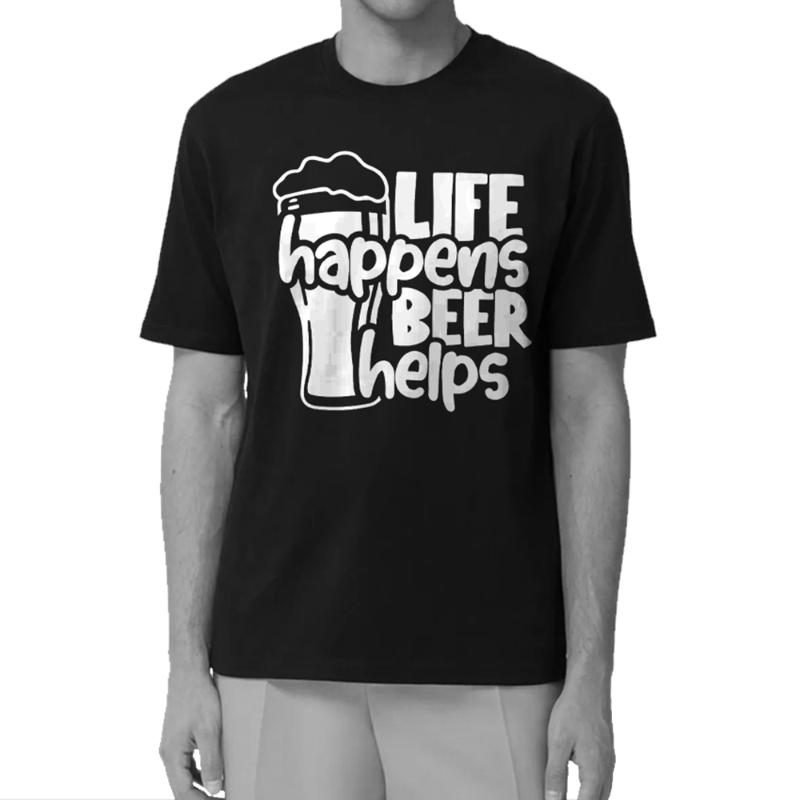 

Men's T-Shirts Pure Cotton Beer Lover Unisex T Shirt Cool Men Tshirt Loose T-shirt Tee, White;black