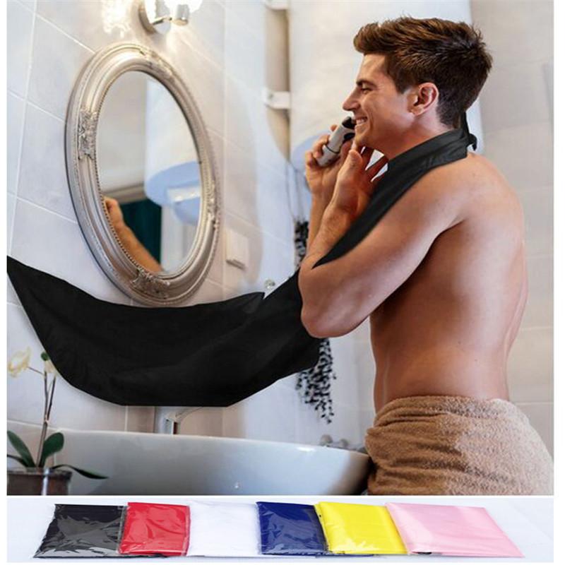 

fashion man bathroom beard bib textile highgrade waterproof polyester pongee beard care trimmer hair shave apron, Black