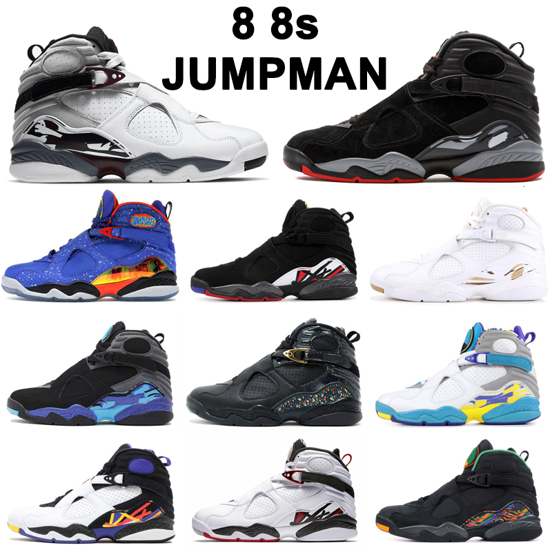 

JUMPMAN 8 8s Men shoes Aqua Black White Bred Burgundy C&C CONFETTI 3PEAT Valentines Day mens trainers sports sneakers, Shipping