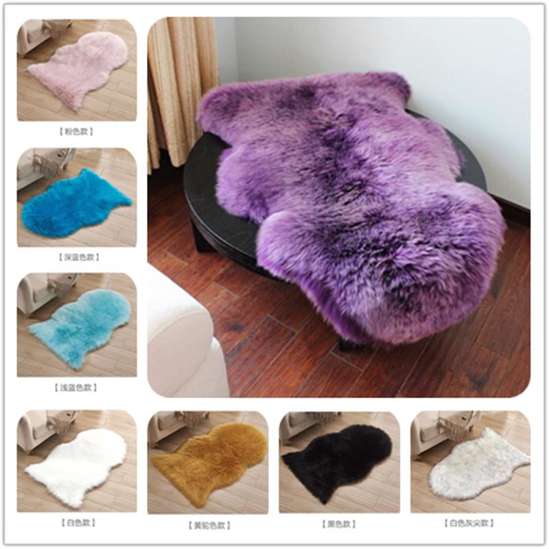 

Washable Soft Artificial Sheepskin Rugs Fur Floor Mats Imitation Wool Carpets for Kids Room Living Room Carpet Chair Seat Cover, Yellow camel