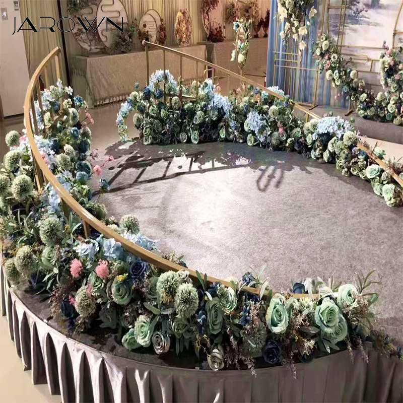 

JAROWN New Iron Curved Fence Wedding Stage Center Position Decoration Wrought Iron Fence Party Road lead Flower Decoration1, Round tube white