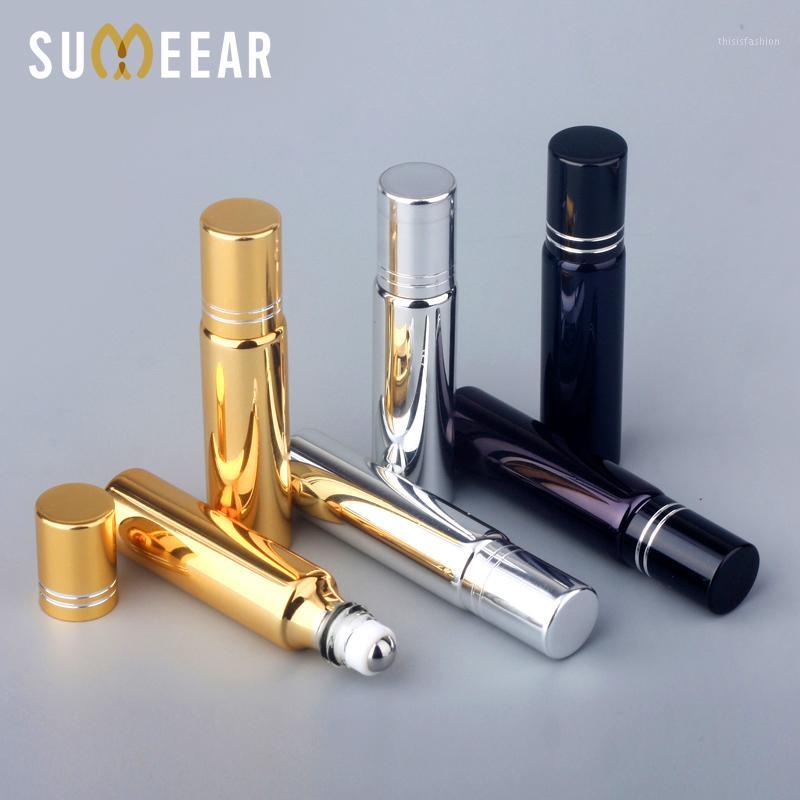 

10ml Essential Oil Bottles Travel Refillable UV Glass Perfume Bottle With Roll On Empty Essential Oil Vial Steel Roller Bottles1