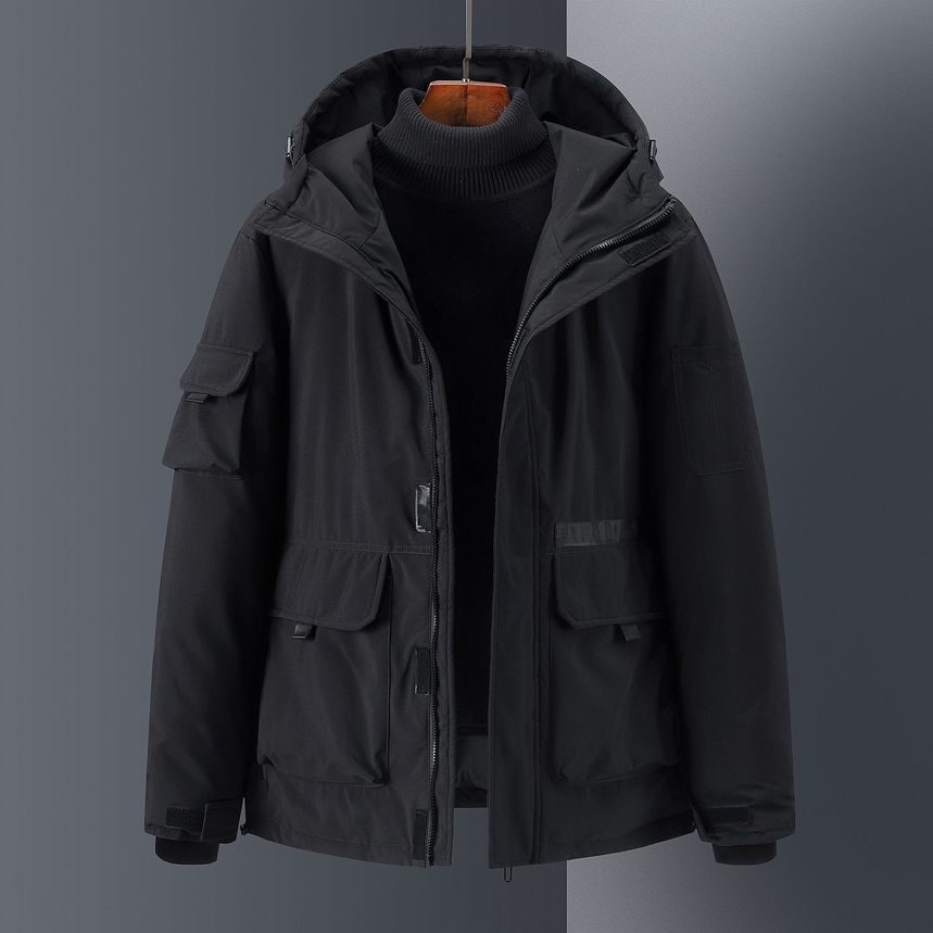 

Down winter print new lovers' work cloth men's leisure down et men, Black