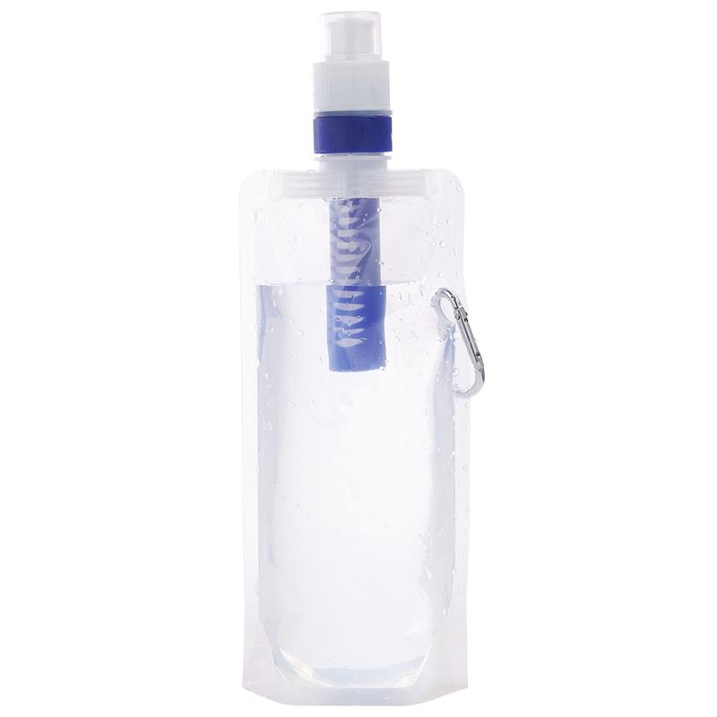 

Water Filter Ultralight Foldable Water Bag Soft Flask Bottle Outdoor Sport Hiking Camping for Sports and Backpacking, Clear