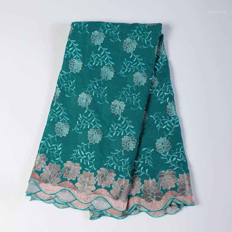 

High Quality 5 Yards/Lot African Wax Lace Fabric Beaded Nigerian Voile Lace Fabric For Wedding Dress DIY1