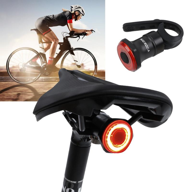

MEROCA bicycle night riding taillight Intelligent brake induction taillights Rechargable road bike mountain bike Sensor Light
