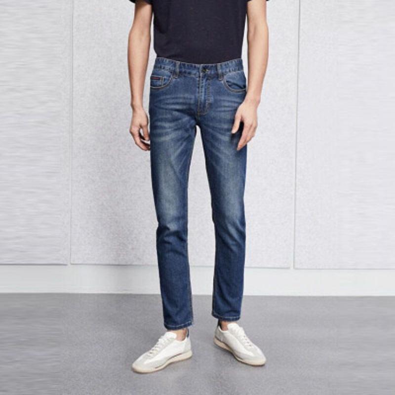 

Jeans Men Summer 2021 Thin Blue Slim Straight Denim Pants Full Length Cowboys Man Homme Jean Casual Fashion Men's Trousers, Light blue