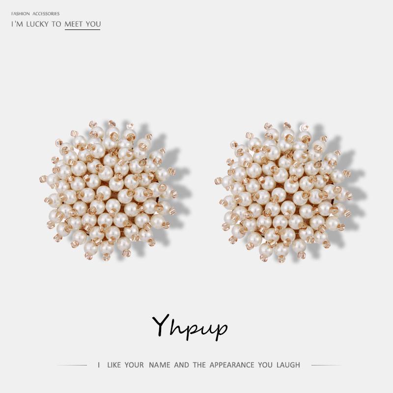 

Yhpup New Fashion Jewelry Women Lady Elegant Simulation Pearl Beads Stud Earrings Cute Charm Pearl Statement Earrings for Women1