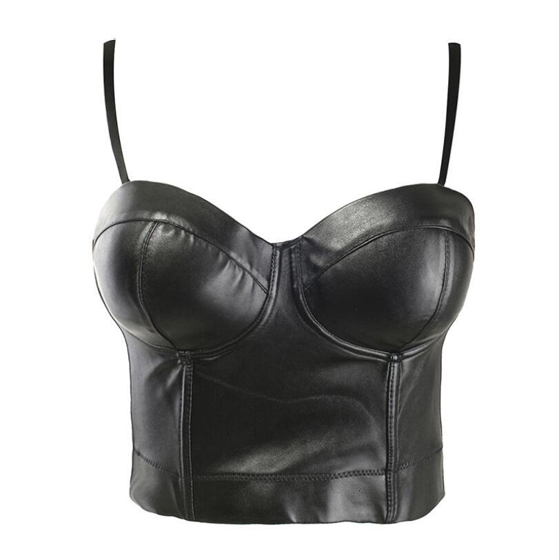 

Female Leather Gothic Push Up Corsage Sexy Lingerie Hot Corset Fashion Bra Club Tops Wear Plus Size P1364 V71w, Red.