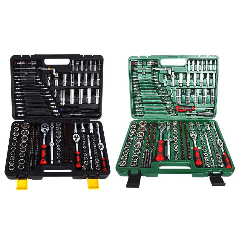 

216pcs Ratchet Torque Wrench Spanner Screwdriver Socket Set Combo Tools Kit Bicycle Auto Car Repairing Tool with Box
