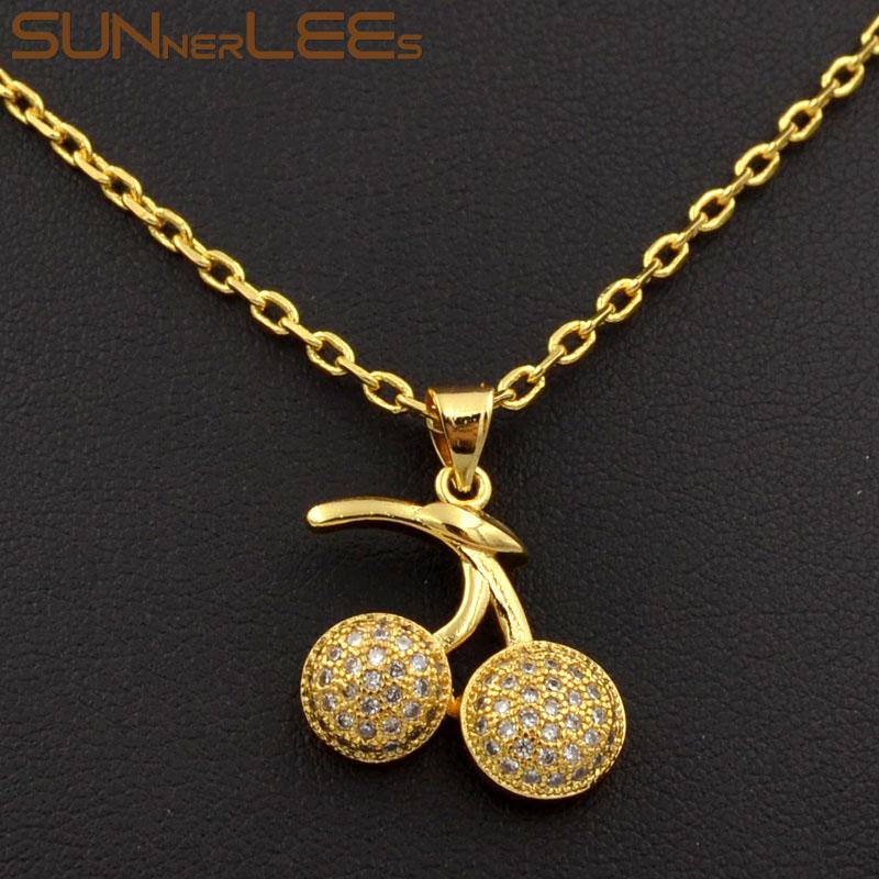 

SUNNERLEES Fashion Jewelry Gold-Color Pendant Necklace Clear Cubic Zirconia Sunflower Optional Chain For Mens Womens P08 Y