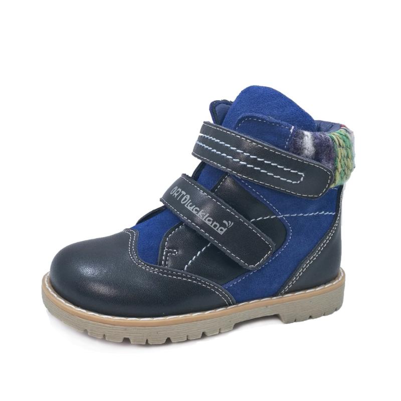 

Children Kids Fashion Ankle Support Snow Boots Corrective Orthopedic Waterproof Shoes Sneakers Schoolwear, Blue and black