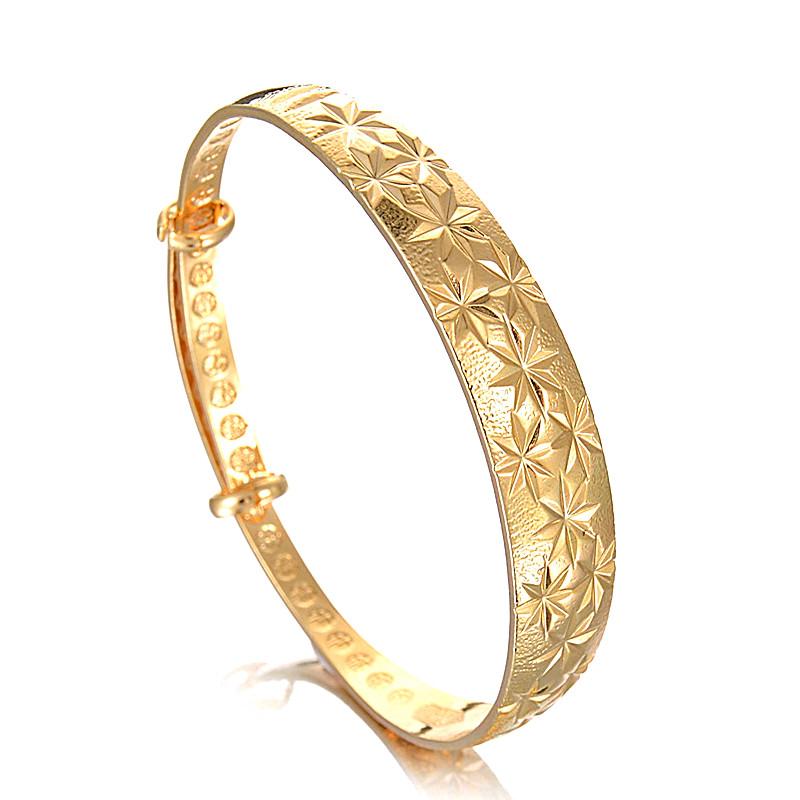 

New Fashion Classic Women's Bangles Gold Color Adjustable Bracelet Snowflake Cuff Trendy Girlfriend Wedding Jewelry Gift
