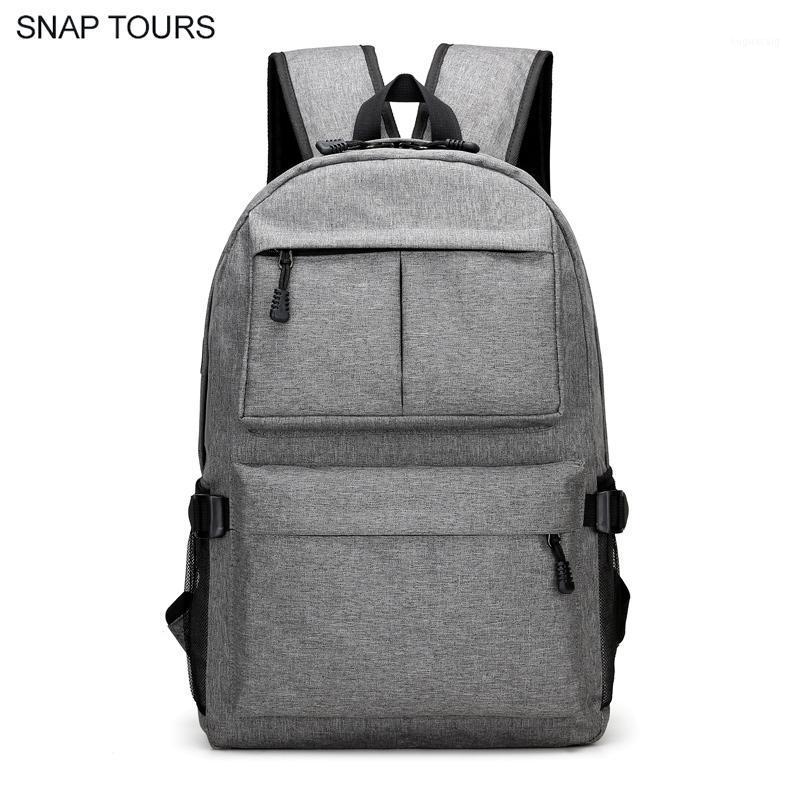 

SNAP TOURS Waterproof Oxford Notebook Backpack With Charging Korean Style Urban Men School Backpack For Teenager Big Back Pack1, Black