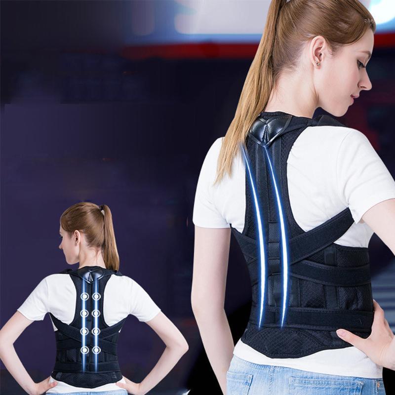 

Women/Men Adjustable Brace Supports Belt Enhanced hump posture correction belt titanium alloy protect the spine Support1, Black