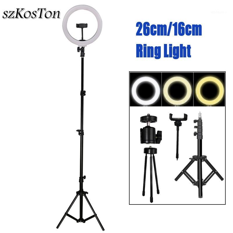 

26cm/16cm LED Ring Light Dimmable Photographic Lighting Camera Phone Studio Selfie Ring Lamp Table Tripods For Makeup Live Video1