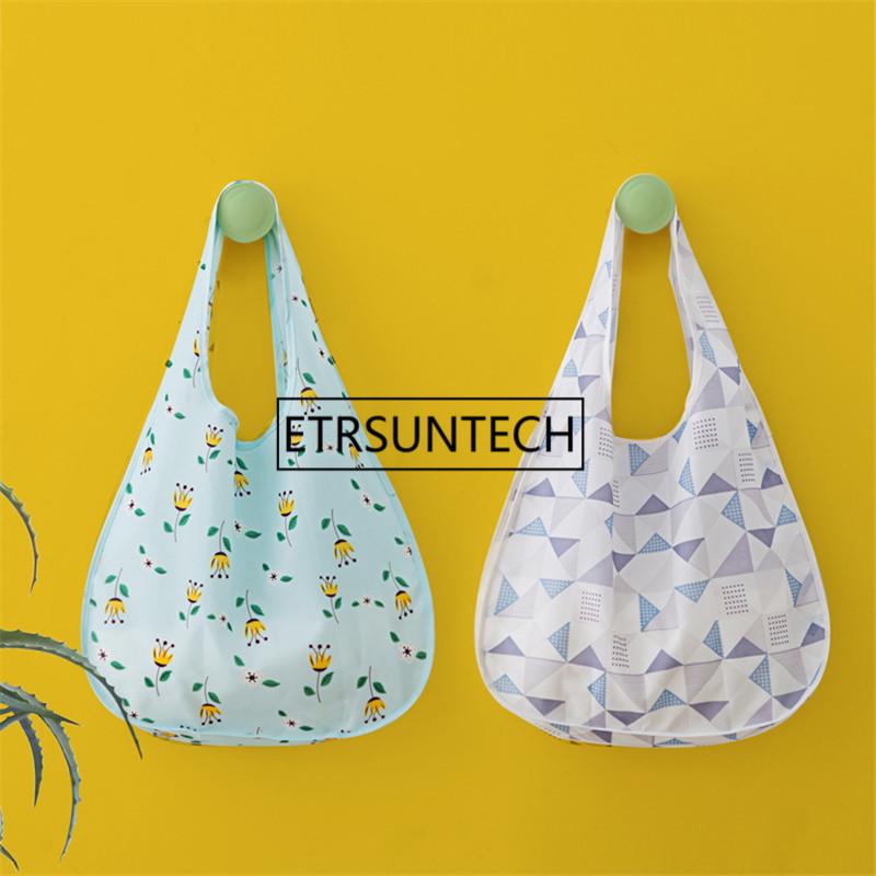 

50pcs New Oxford Waterproof Cloth Shopping Bag Women Reusable Folding Tote Bag Large Capacity Shoulder Handbag