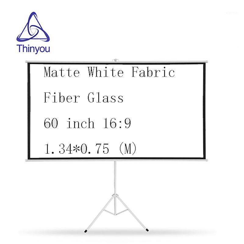 

Thinyou Bracket Screen Matte White Fabric Fiber Glass 60 Inch 16:9 Gain Portable Pull Up projector screen Stable Stand Tripod1