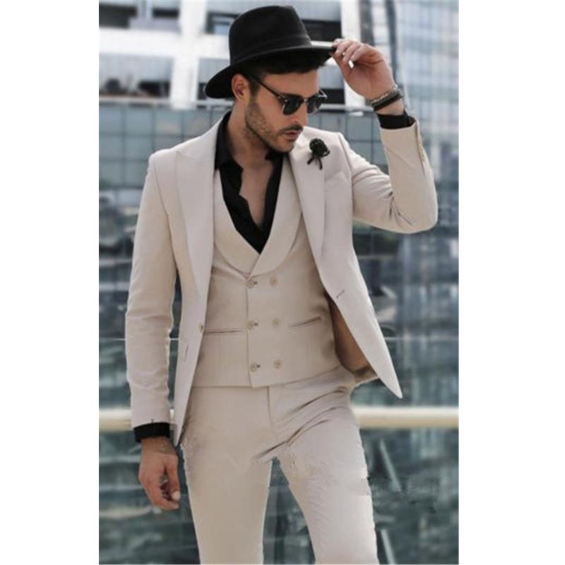 

Men's Double Breasted Tuxedo Vest Groom Slim Fit Wedding Dress Party Dress Mens Suit 3 Pieces (Jacket+Pants+Vest) Custom, White;black