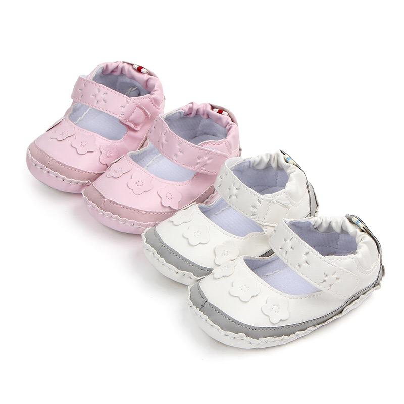 

Infant Baby Girls Soft Sole PU Leather First Walkers Crib Shoes -18 Months Flower Baby Moccasins Shoes, Foot measure