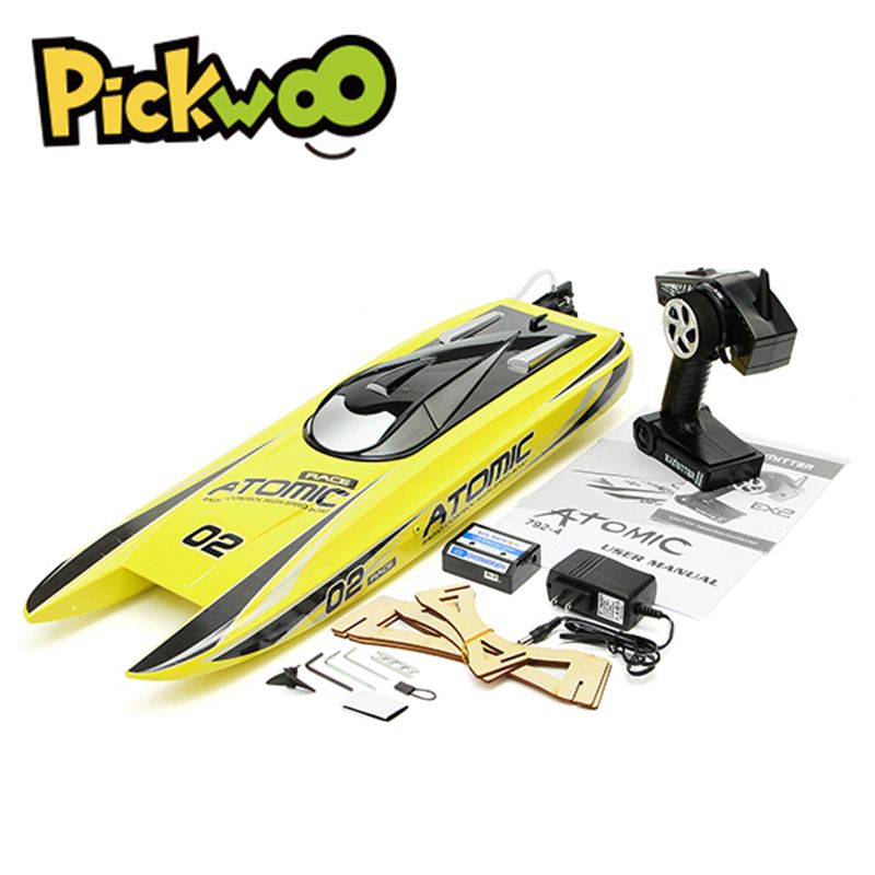 

Volantex V792-4 70cm RC Boat Radio Control Boat ATOMIC 2.4Ghz RTR 60km/h High Speed Brushless RC Boat Vehicle Toys, Yellow