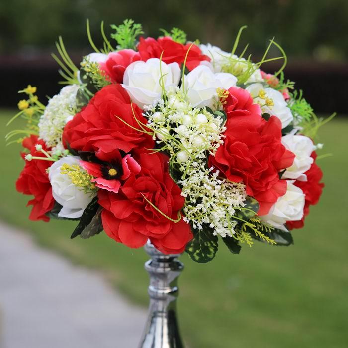 

2021 New!! wedding road lead flowers dahlia Rose flowers flower candlestick table centerpiece flower decoratio Free shipping, Only flower