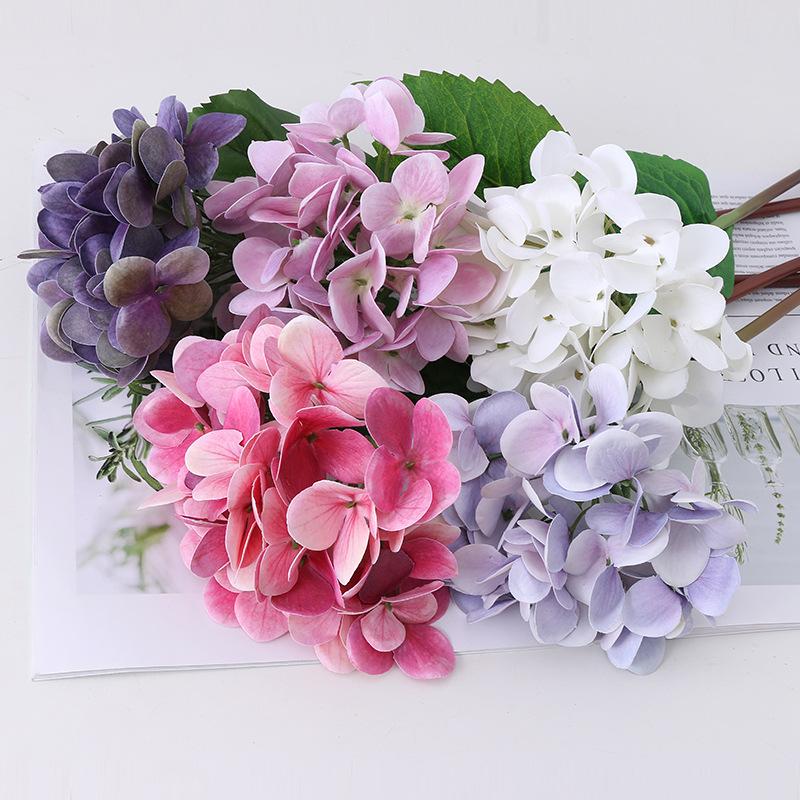 

Decorative Flowers & Wreaths Artificial 3D Print Real Touch Hydrangea Wedding Home Decoration Fake Flower Purple Pink Blue White Red Latex