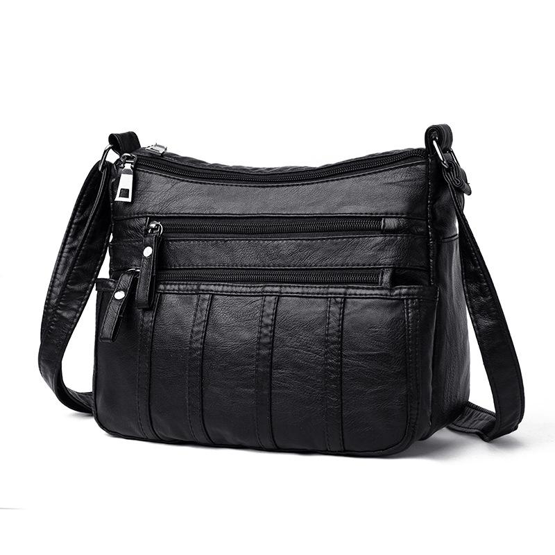 

Solid Color Shoulder Messenger Bag Elegant Simple Handbags Casual Women PU Leather Small Zipper Crossbody Bags Bolsas Feminina, Diagonal