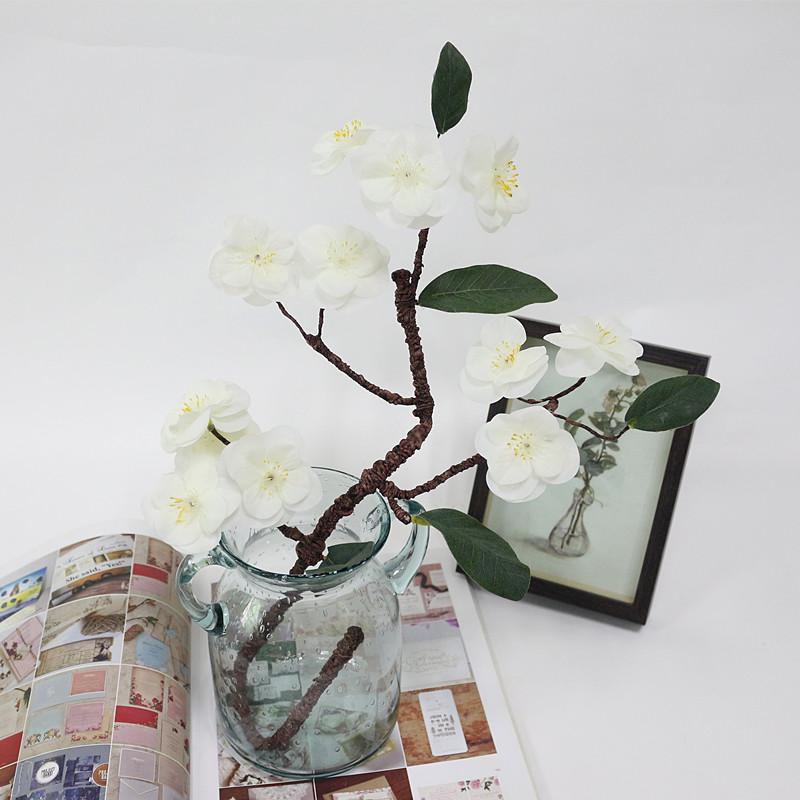 

Flone Artificial Cherry Flower Simulation Flower Spring Plum Peach Blossom Branch Bouquet Wedding Party Home Decor Fake, White