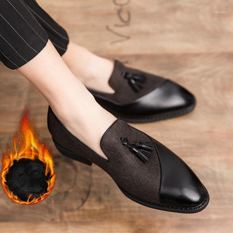 

Fashion Business Dress Men Shoes New Classic Leather Loafers Comfortable Wedding Party Tassel Italian Graceful Formal Shoes1, Black