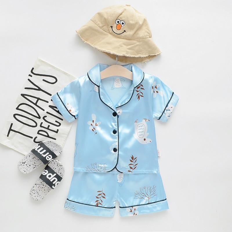 

Sleepwear Baby Boys Girls Pajamas Cute Cartoon Print Short Sleeve Blouse Tops+Shorts Sleepwear Kids Pajamas Child Nightclothes1